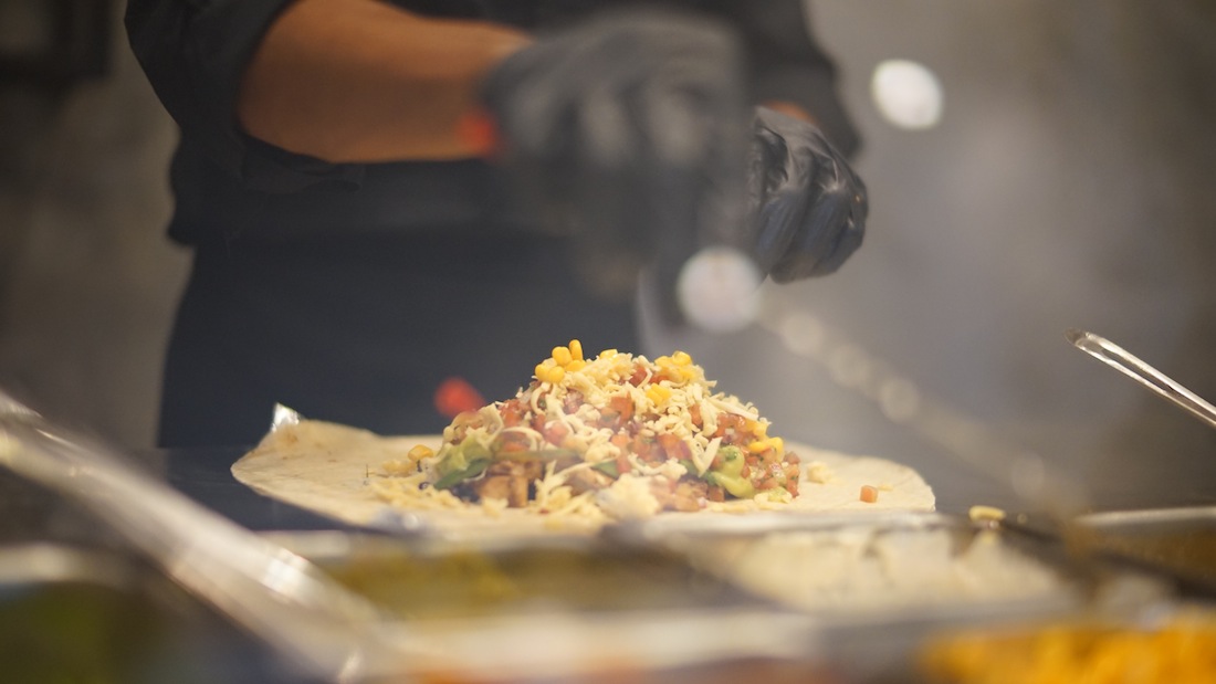 frijol burrito montaña de cosas