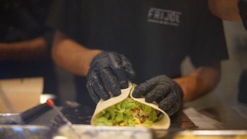 frijol doblando burrito