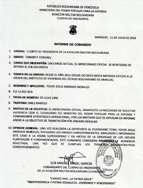 informe comando