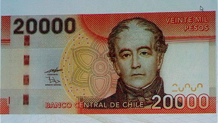 Billete de 20.000 pesos chilenos. Archivo