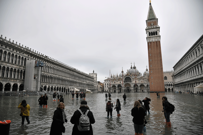 Inundación en Venecia 2019. Foto: AFP