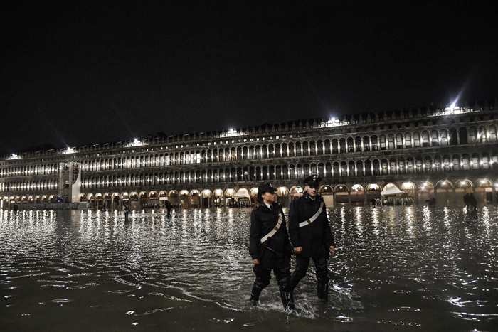 Inundación en Venecia 2019. Foto: AFP