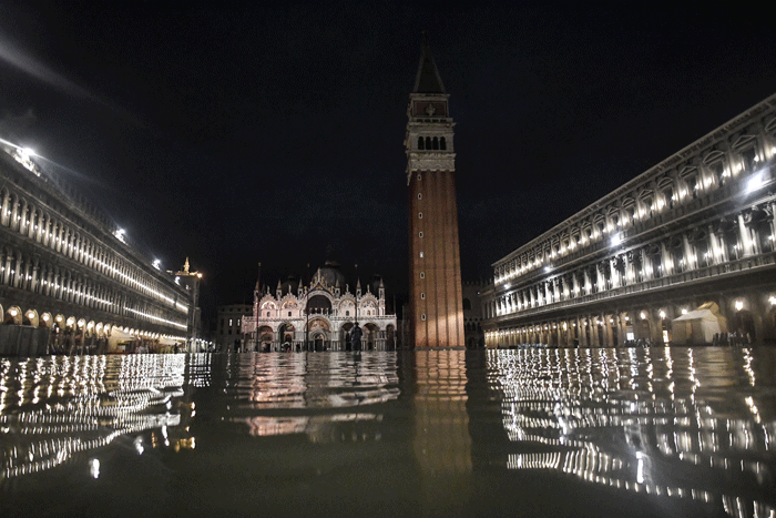 Inundación en Venecia 2019. Foto: AFP