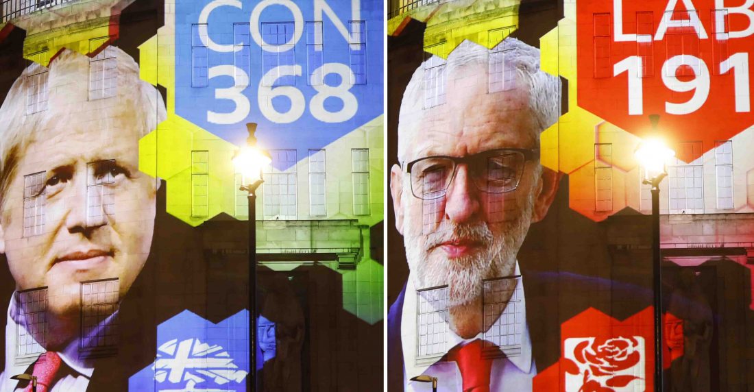 Boris Johnson se encamina a la reelección como primer ministro al imponerse al laborista Jeremy Corbin