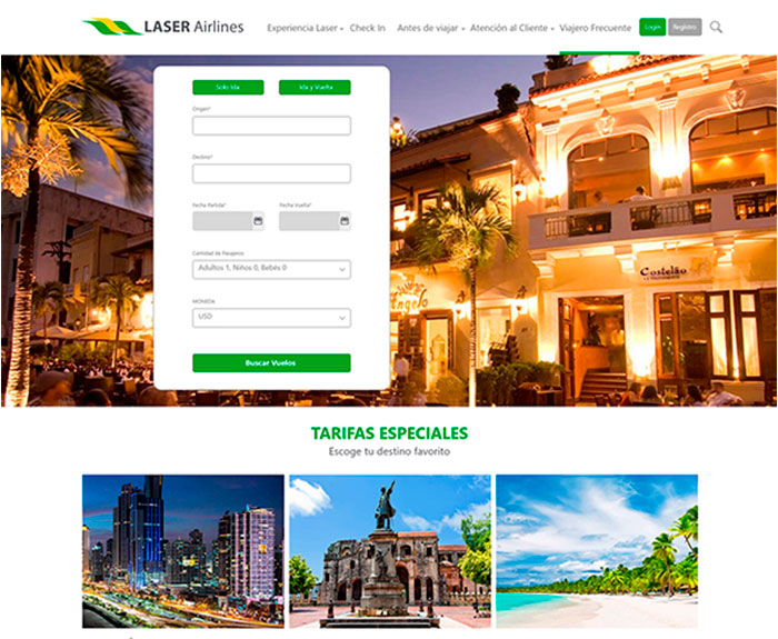 nueva web laser airlines