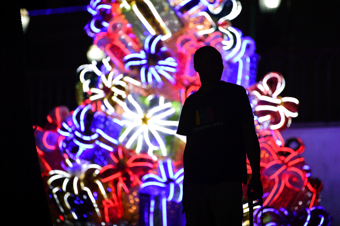 Luces navideñas en Caracas. AFP