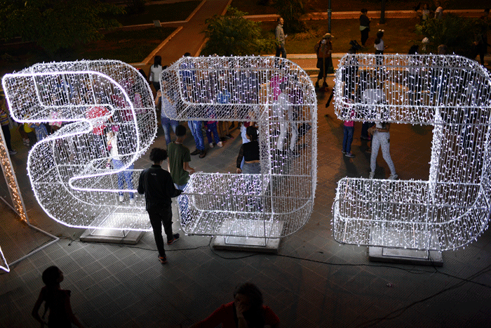 Luces navideñas en Caracas. AFP
