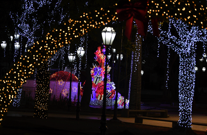 Luces navideñas en Caracas. AFP