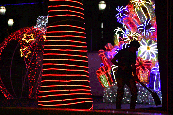 Luces navideñas en Caracas. AFP