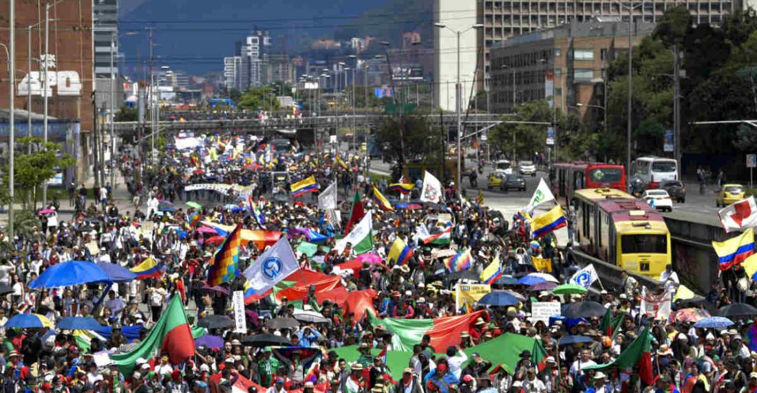 Paro nacional en Bogotá. Foto: AFP
