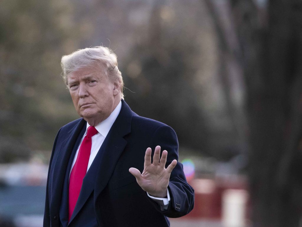 Trump a la salida de la Casa Blanca