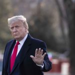 Trump a la salida de la Casa Blanca