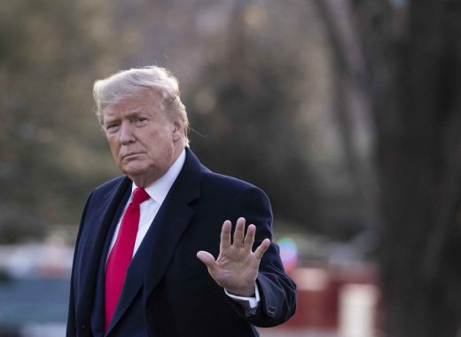 Trump a la salida de la Casa Blanca