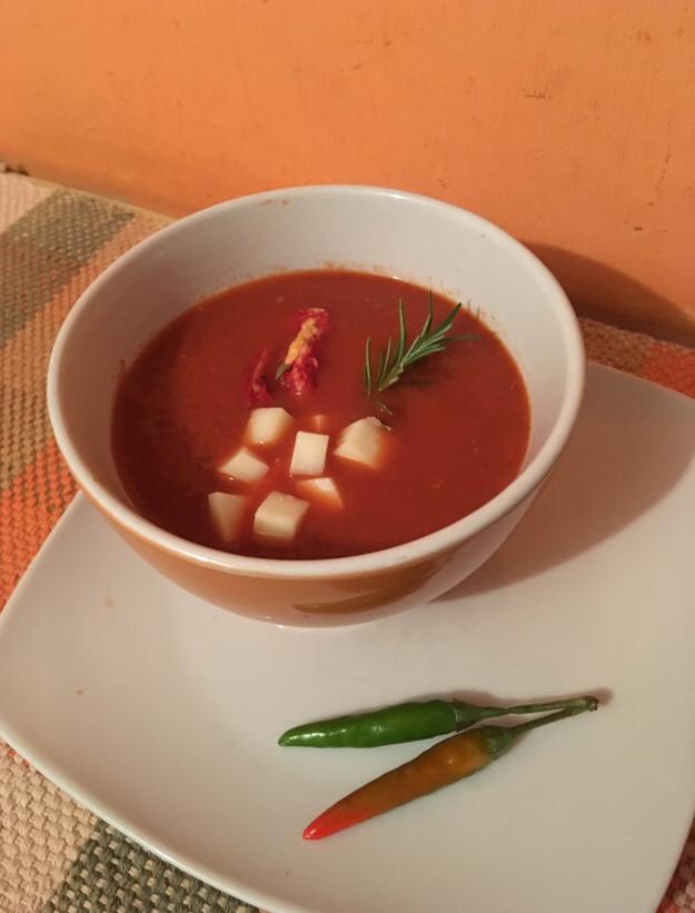 souping sopa de tomate asado