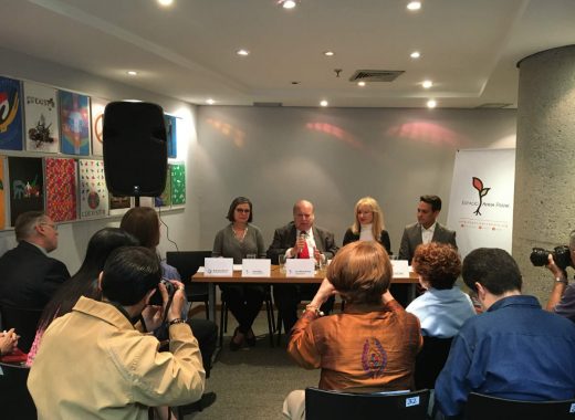 Rueda de prensa en Espacio Anna Frank. 15/1/2020. Foto: Cortesía