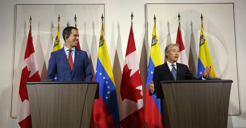 Guaidó durante su visita a Canadá como parte de su agenda internacional 2020