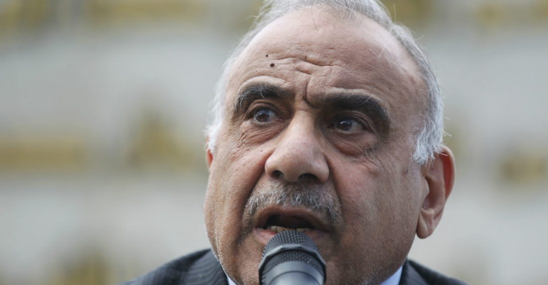 Primer ministro iraquí Adel Abdel Mahdi. Foto; AFP