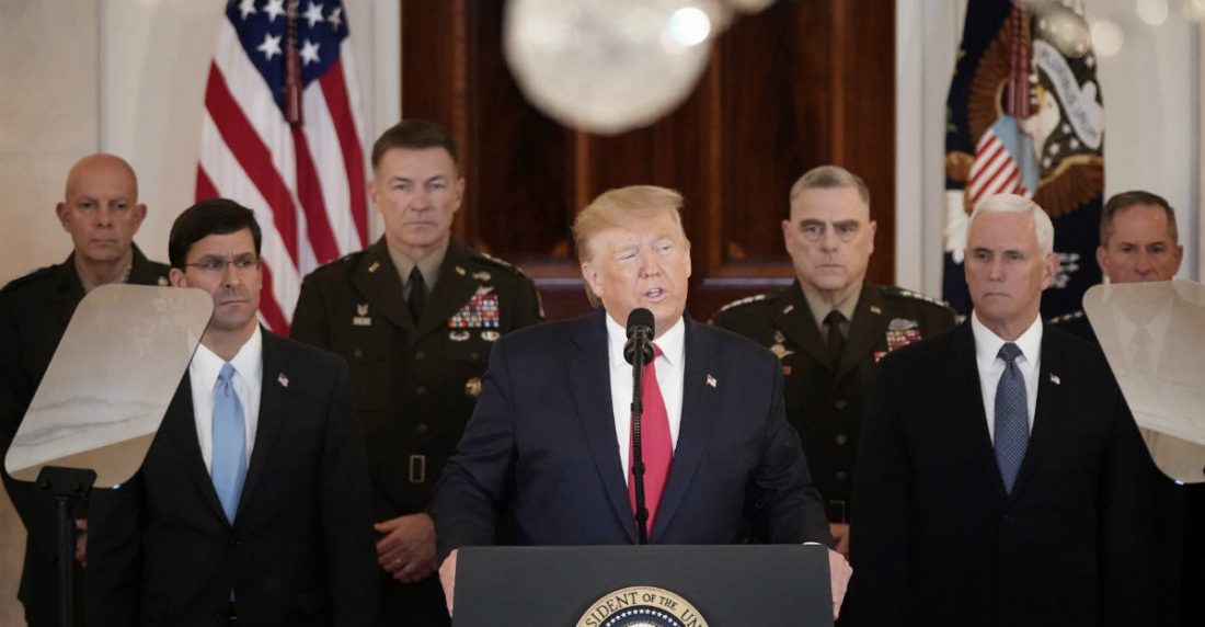 Discurso de Donald Trump sobre Irán. Foto: AFP