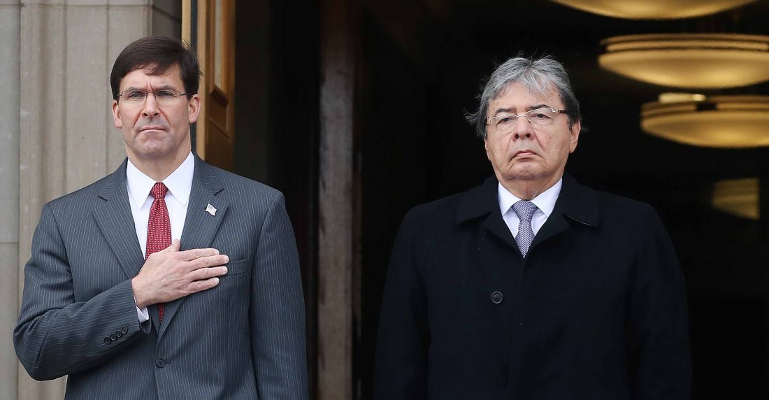 Secretario de Defensa Esper y canciller Holmes Trujillo
