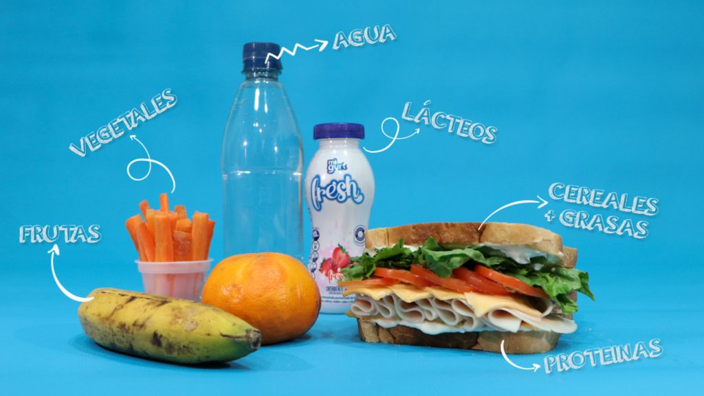 La lonchera ideal incluye, al menos, cuatro grupos de los seis grupos alimenticios