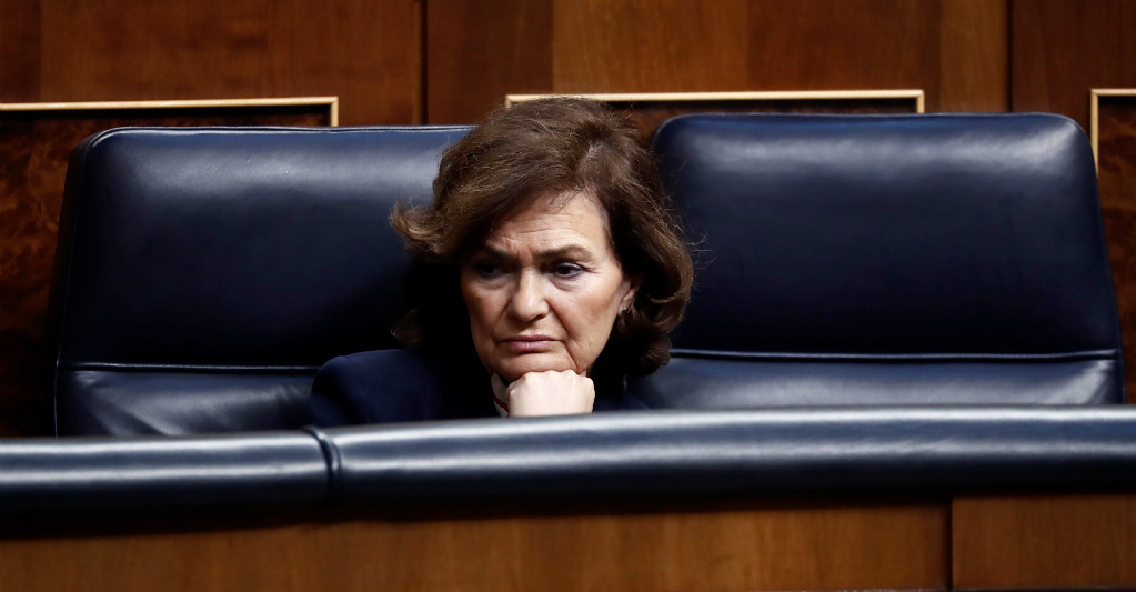 Vicepresidenta española Carmen Calvo da positivo en coronavirus. AFP