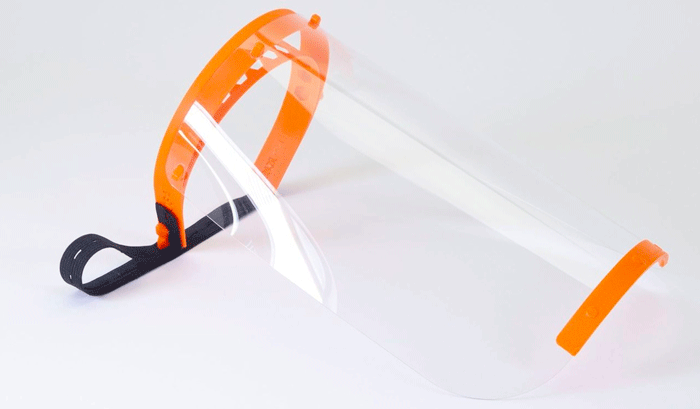 Careta protectora contra el coronavirus. Diseño de la empresa checa Prusa. Foto: Cortesía