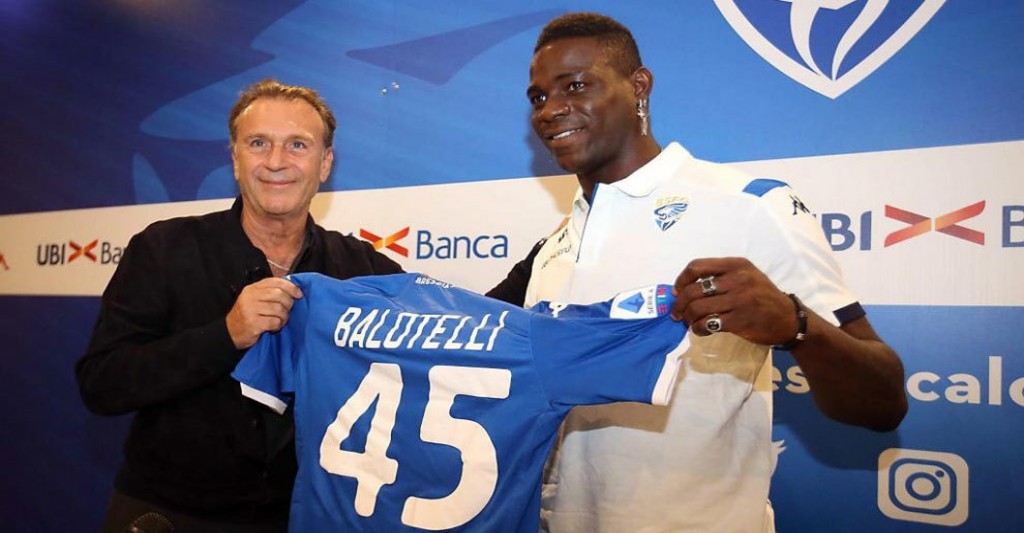 Presidente del Brescia Massimo Cellino con Mario Balotelli