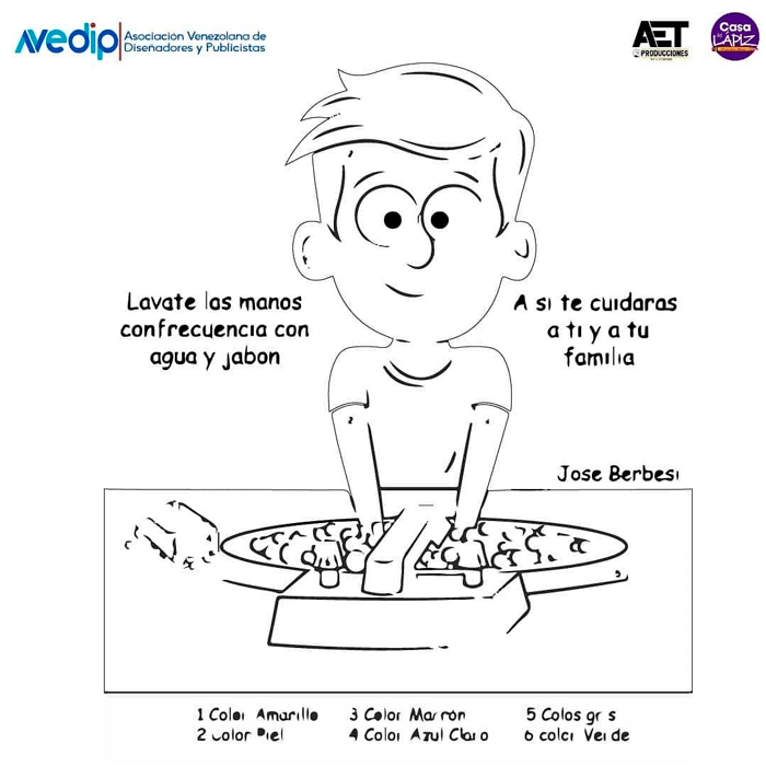 Dibujos para que los niños coloreen en la cuarentena. Foto: Cortesía