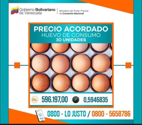 los precios acordados huevos