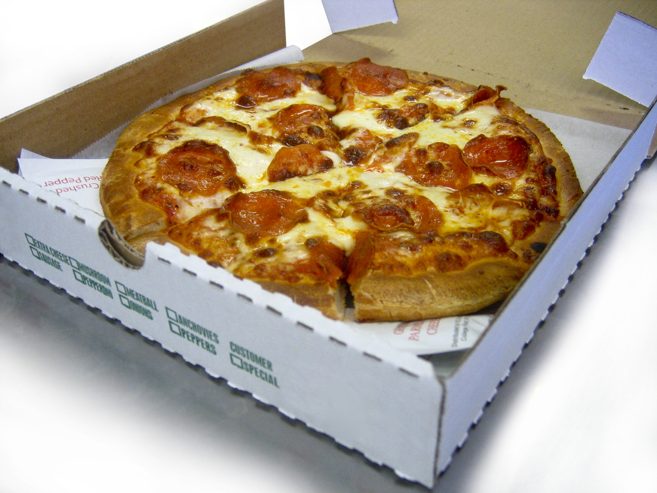 pizza en caja reparto a domicilio