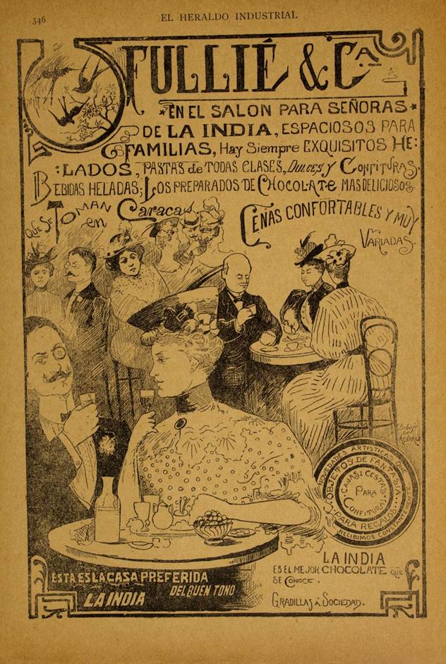 Café en Caracas publicidad chocolateria la india