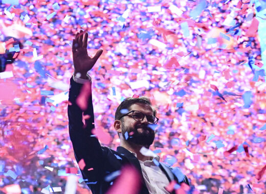 Gabriel Boric celebra en Chile, EFP