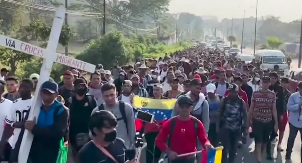 Migrantes venezolanos en Chiapas. Foto: captura video RT