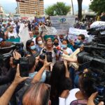 Trabajadores públicos en protesta agosto 2022 Foto Daniel Hernández/El Estímulo