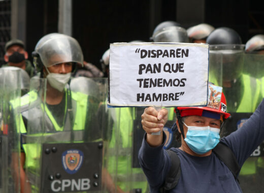Trabajadores protestas en centro de Caracas