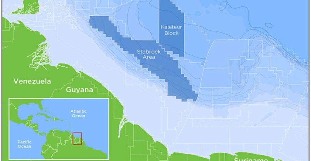 Bloques petroleros frente al Esequibo, controlados  por Guyana