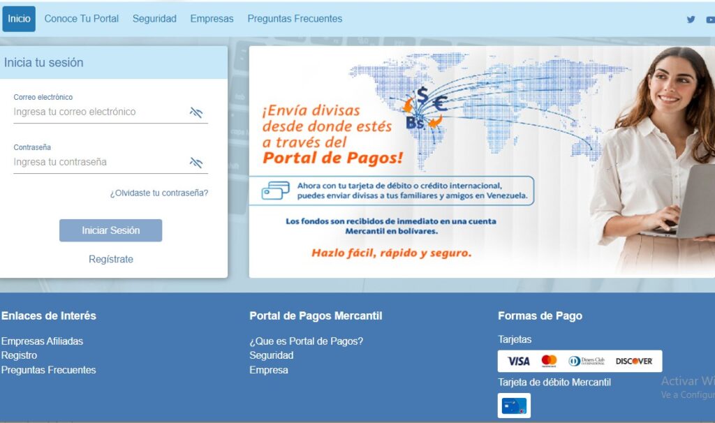 Mercantil, envío de dinero a Venezuela