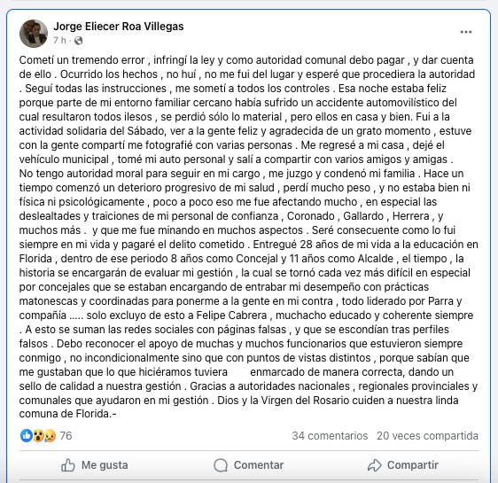 alcalde chileno jorge Roa
