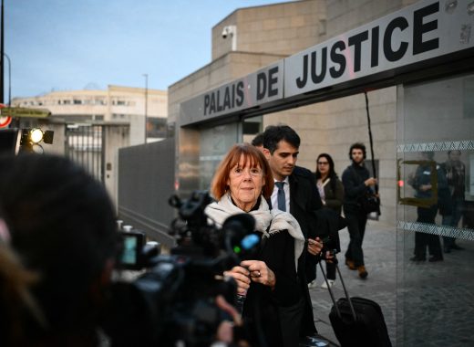 Gisele Pelicot (C) leaves Avignon courthouse after a hearing as part of the trial of her former partner Dominique Pelicot a