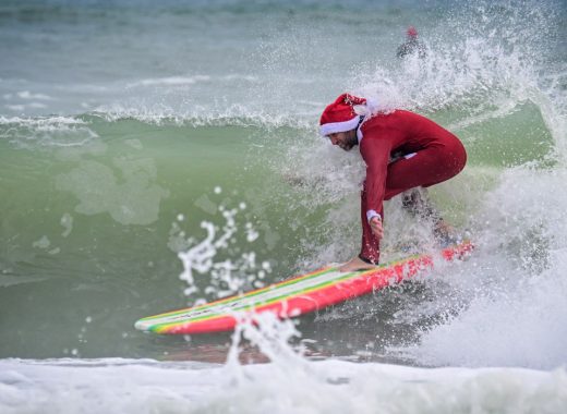 surfing santas