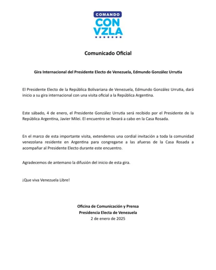 Edmundo González: Así será su gira antes de venir a Venezuela