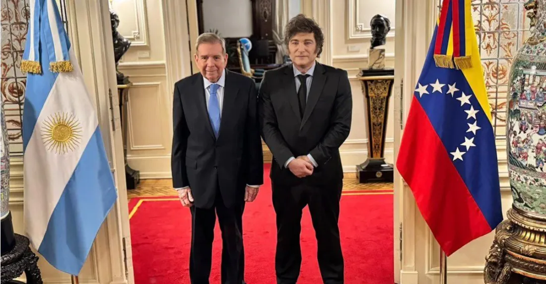 Javier Milei recibe a Edmundo González con honores de Presidente de Venezuela