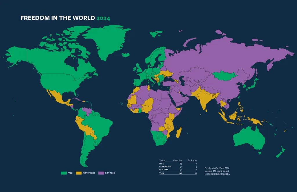 Frredom house 2024 mapa