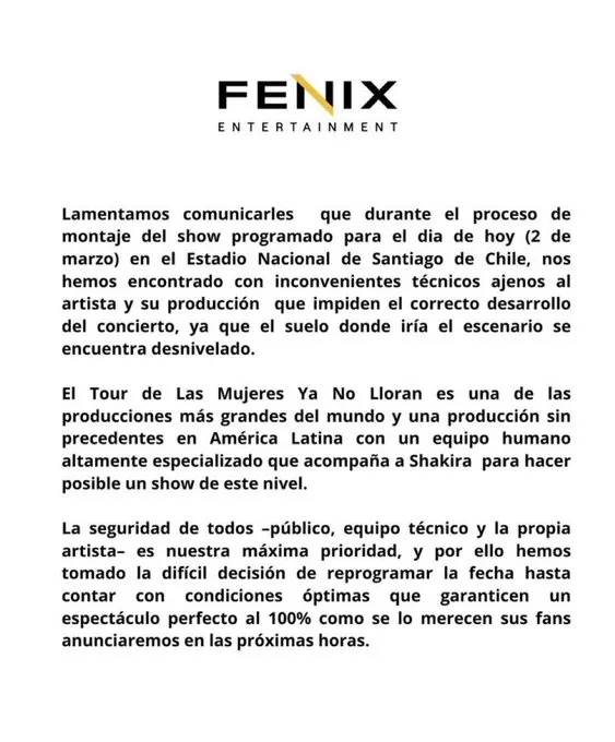  Shakira concierto chile