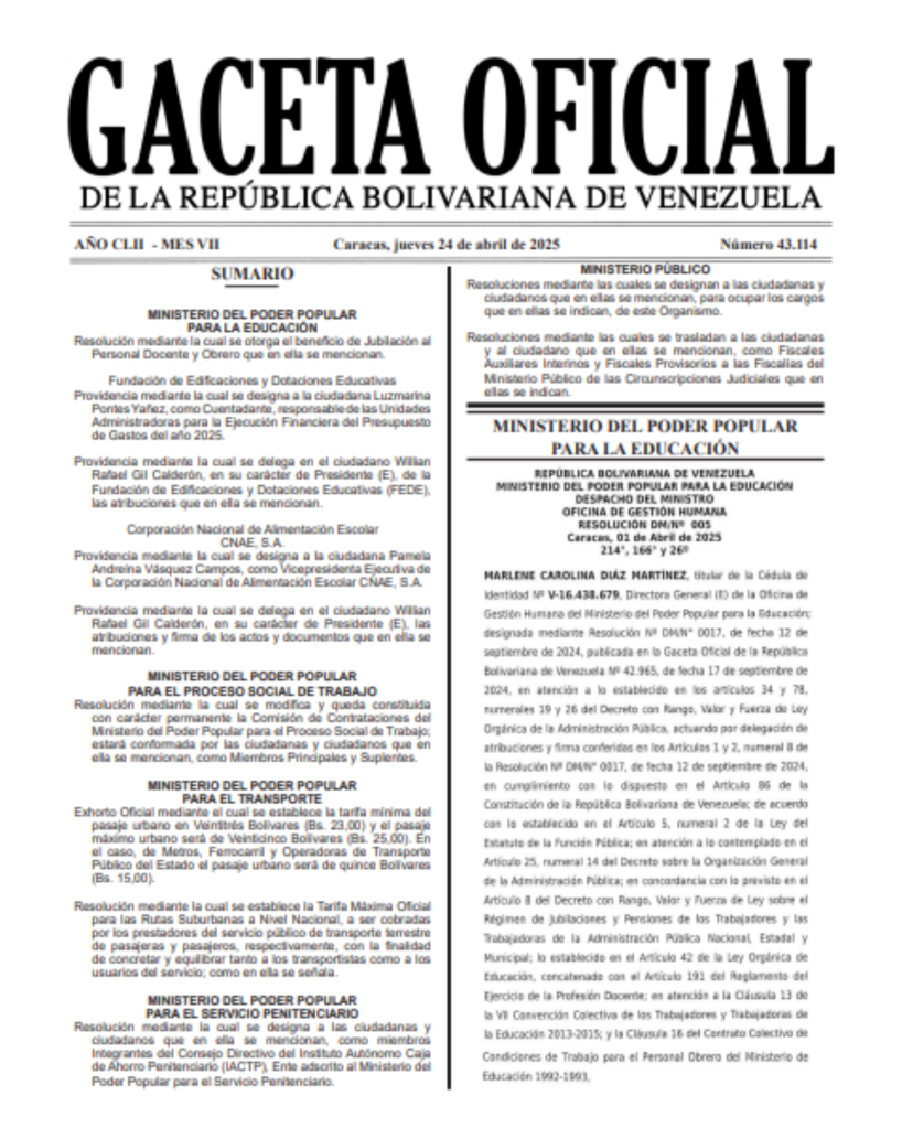 gaceta precio del pasaje urbano
