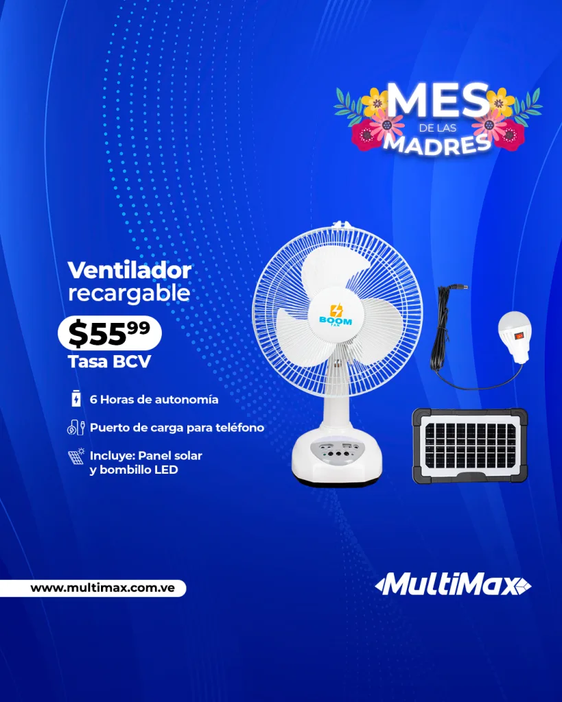 Ventilador recargable Boom Fan de Multimax para el Día de las Madres