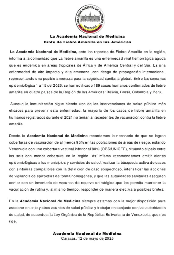 Fiebre amarilla academia nacional de medicina