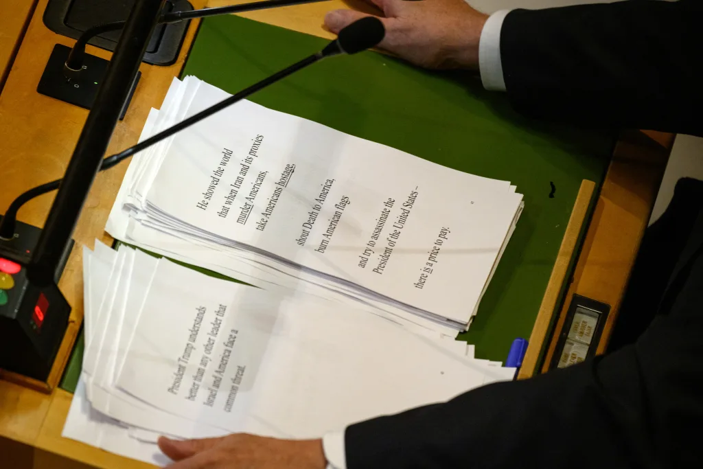 Netanyahu en la ONU rechaza un posible Estado palestino e insulta a sus autoridades