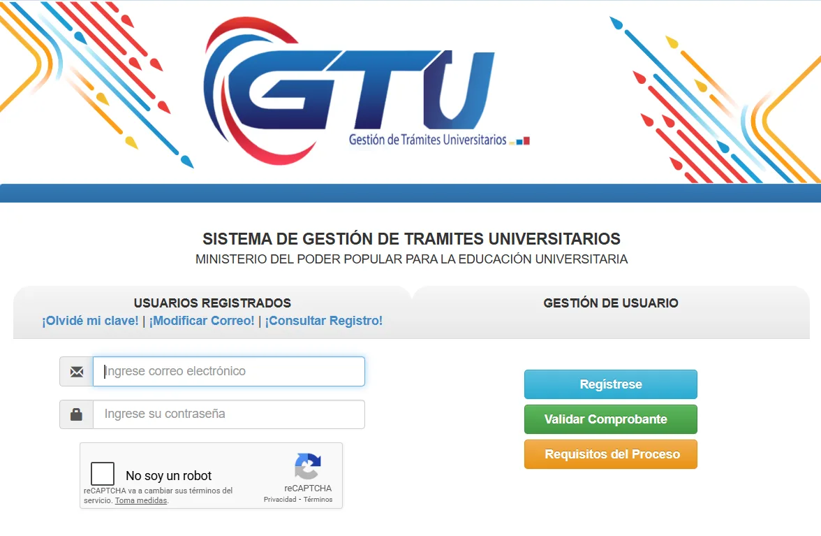 Interfaz del GTU