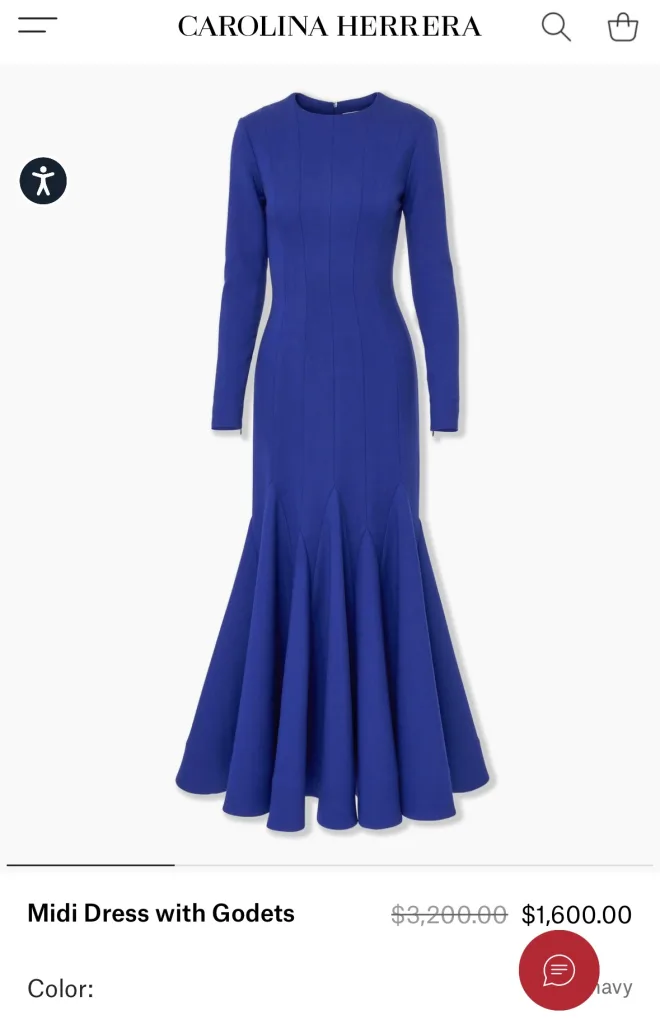 Vestido midi de Carolina Herrera que utilizó María Corina Machado